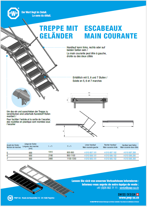 Escabeaux main courante PWP